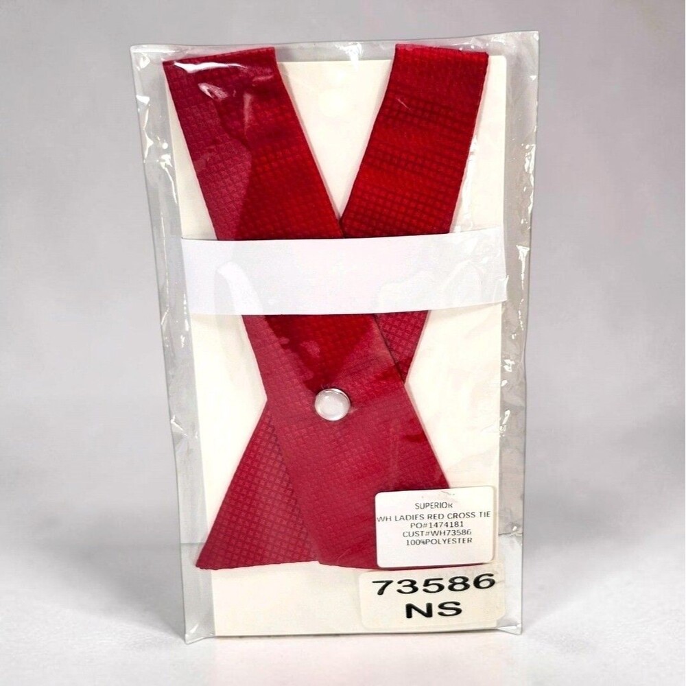 Waffle House Women's Uniform Red Cross Tie Valentines Styling Discontinued NWT